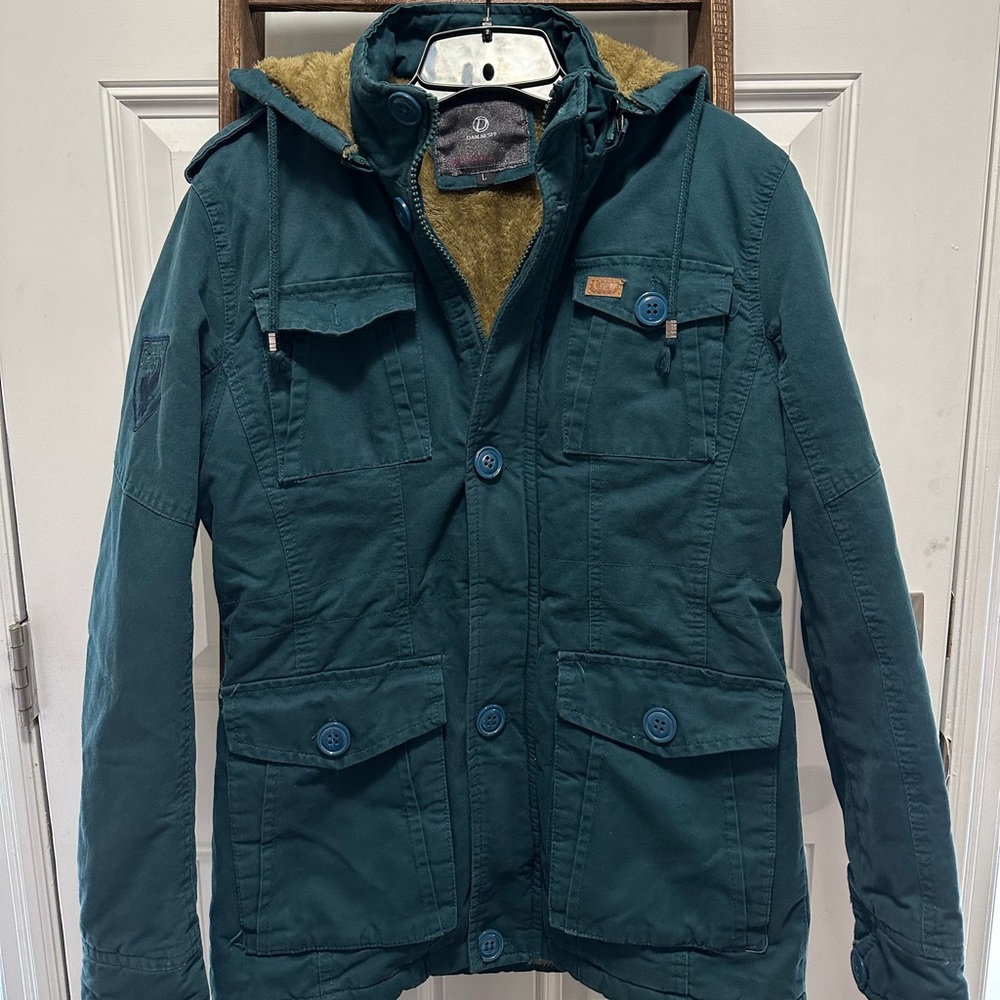 Women’s Teal Size L (fits medium) Canvas Lined Coat